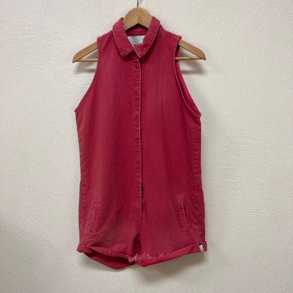 Free People X Oneteaspoon Girl's Braxton Mini Utility Jumpsuit In Pink Sz 12-14 - Picture 1 of 9